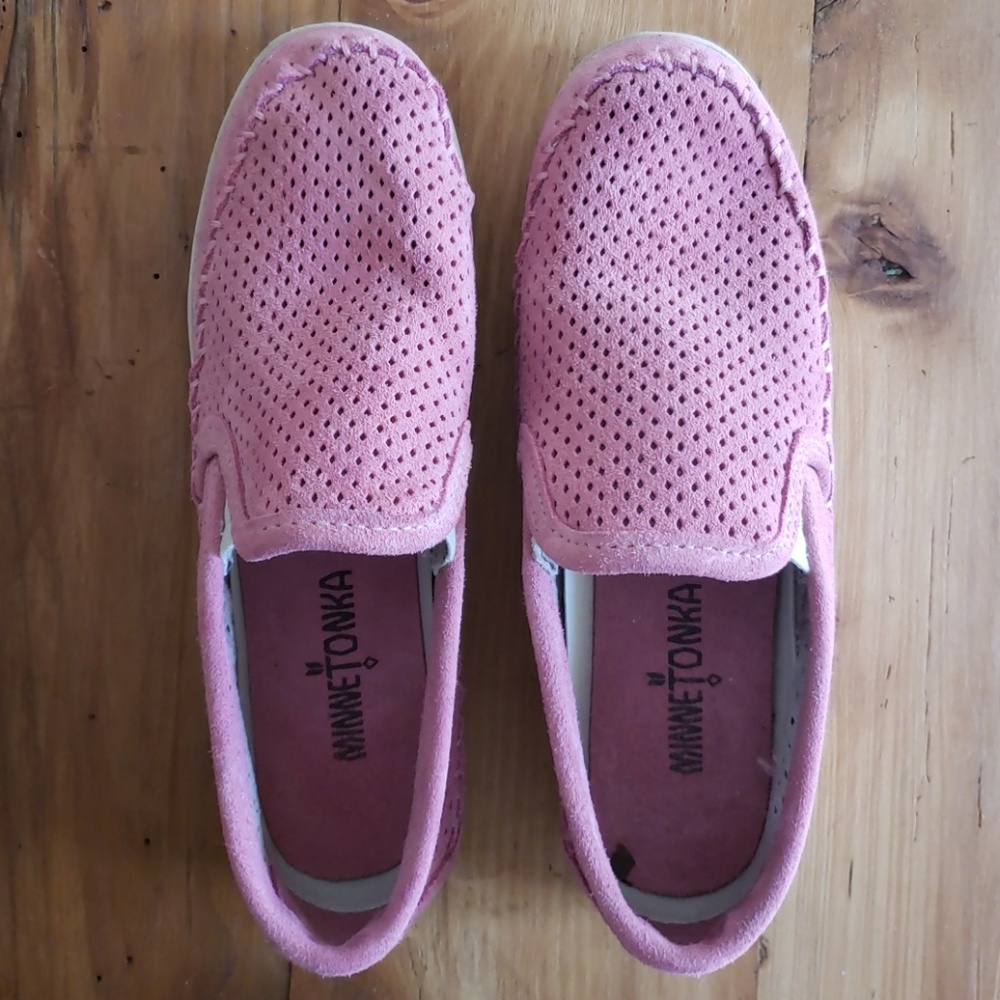 Slip-on Minnatonka sneakers.